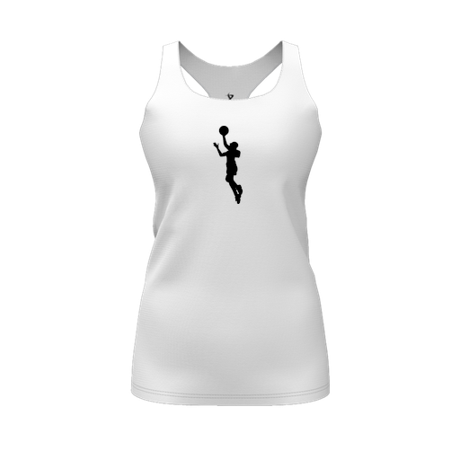 [FT0TRBWH-FYS-LOGO2] Decker Racerback Tank Top (Female Youth S, White, Logo 2)
