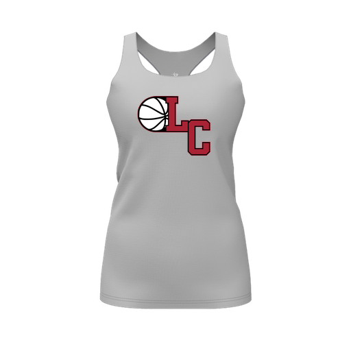 [FT0TRBGY-FYS-LOGO1] Decker Racerback Tank Top (Female Youth S, Gray, Logo 1)