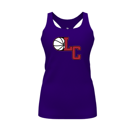 [FT0TRBPP-FYS-LOGO1] Decker Racerback Tank Top (Female Youth S, Purple, Logo 1)