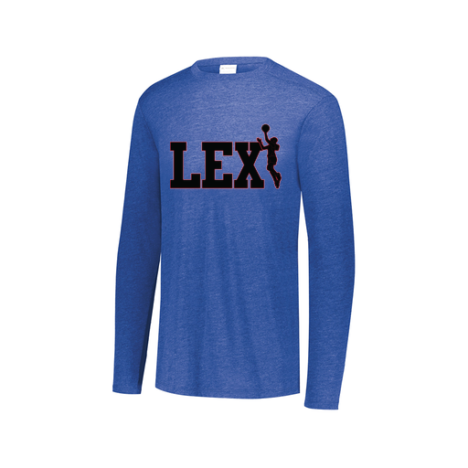 [FTLCUBRY-AXS-LOGO3] Decker Men's Tri-Blend T-Shirt - Long Sleeve (Adult XS, Royal, Logo 3)