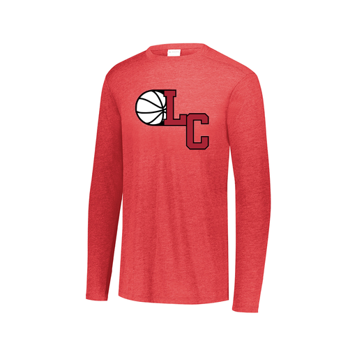 [FTLCUBRD-AXS-LOGO1] Decker Men's Tri-Blend T-Shirt - Long Sleeve (Adult XS, Red, Logo 1)