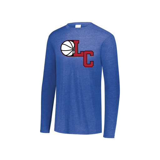 [FTLCUBRY-YS-LOGO1] Decker Youth Tri-Blend T-Shirt - Long Sleeve (Youth S, Royal, Logo 1)