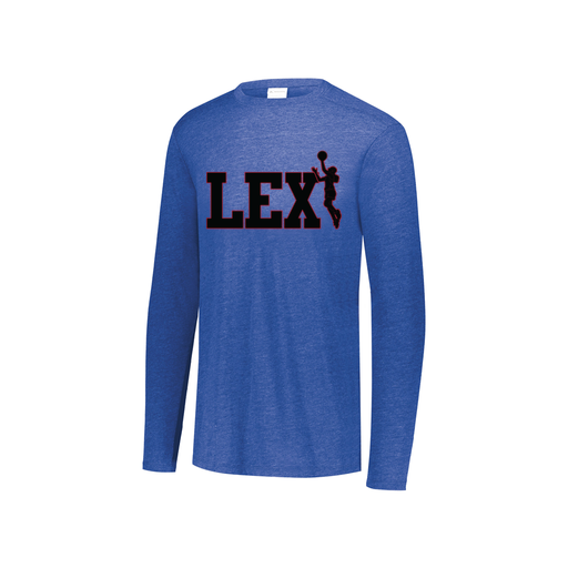 [FTLCUBRY-YS-LOGO3] Decker Youth Tri-Blend T-Shirt - Long Sleeve (Youth S, Royal, Logo 3)