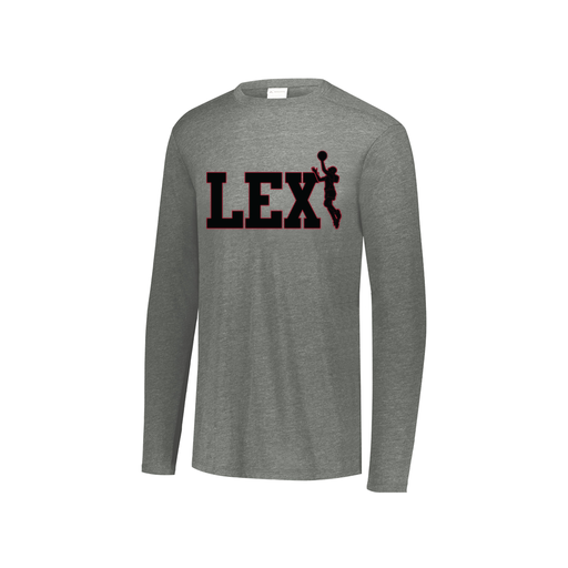 [FTLCUBGY-YS-LOGO3] Decker Youth Tri-Blend T-Shirt - Long Sleeve (Youth S, Gray, Logo 3)